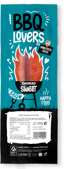 BBQ Lovers Chorizo Sweet Packaging Ingredients